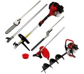 T-mech - cortacésped multifunción 5en1 de 52cc para jardinería & kit de seguridad