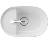 Duravit luv lavabo sobre encimera 42x27cm, sin rebosadero, con banco de agujeros para grifo, 1 agujero para grifo, pulido, 0381420000, color: blanco