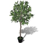 Árbol de laurel artificial con maceta, 120 cm de alto