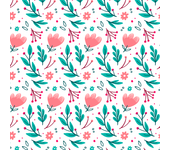 Papel pintado floral rosa y verde