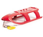 Trineo alto con deslizadores de acero, y cuerda, modelo bullet rojo