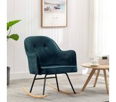 Silla mecedora | sillón balancín relax | sillón de salón de terciopelo azul cfw406587