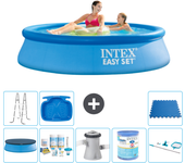 Paquete de piscina - intex - alrededor - 244x244x61 cm + accesorios a420