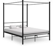 Estructura de cama con dosel metal negro 160x200 cm