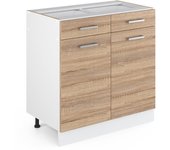 Vicco mueble bajo de cocina r-line, sonoma, 80 cm sin encimera