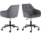 Silla de oficina norsica 475, gris, 89x59x59cm, con reposabrazos, con ruedas, mecanismo de la silla: economic
