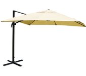 Sombrilla profesional de restaurante para terraza jardín 3x3m (ø4,24m) poliéster/aluminio 23kg crema sin pie 04_0003994