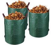 Bolsas de desechos de jardín xxl bolsa de hierba bolsa de hoja 272l 3x 3x bolsas de desecho de jardín