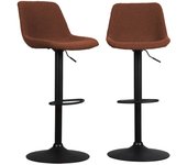 Taburete de bar regulable con rizo texturizado, set de 2, noah, terra cotta, 45x53x109 cm