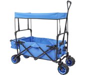 Carrito plegable de mano con capota amplia superficie de carga carro transporte carrito de jardín