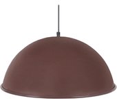 Suspensión tosel gamelle roulé metal cúpula blanco, blanca pantalla de lámpara metal taupe d44 x h80 cm