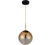 Lámpara colgante con tulipa de cristal cuero dorado degradado. bombilla e27 (disponible lámpara de 3 luces) ref. 3328-1