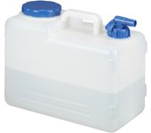 Relaxdays bidón de agua, purgador y tapa de rosca, agua potable, sin bpa, 15 litros, blanco