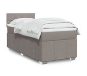 Somier de láminas con colchón taupe 90x190 cm tela