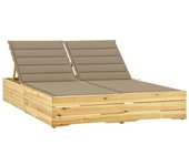 Maison exclusive - tumbona doble y cojines beige madera pino impregnada