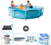 Paquete de piscina - intex - alrededor - 305x305x76 cm + accesorios cb18