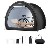 Vevor cobertizo para bicicletas 4-5 bicicletas, carpa impermeable en forma ventilador, ventana ventilada, poste de fibra de vidrio, doble cremallera