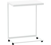 Mesa de centro，mesa auxiliar，mesita de centro con ruedas de contrachapado blanco 55x35x70 cm cfw18644