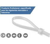 Hellermanntyton bridas de sistema automático de atado de cables cinta, 4,5 mm x 1,2 mm, pa66hirhsuv, color natural, ref 102-66109, rollo de 500 m.