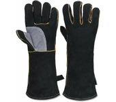 Guantes extremadamente resistentes al fuego y al calor, fabricados en cuero con costuras de kevlar, ideales para chimeneas, estufas, hornos, parrillas