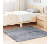 Alfombra de pelo largo gris plata navarra 120x120 cm