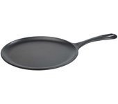 Plancha cocina inducción comal hierro fundido esmaltado, pizza tortillas 26,6cm fuego, barbacoa, victoria, negro, 34504
