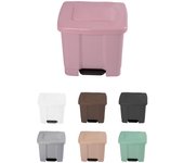 Cubo de basura para el reciclaje – basurero con pedal 35l con 2 compartimentos | 35l (rosa)