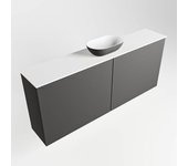 Mondiaz fowy 120cm mueble fondo reducido dark grey. lavabo sobre mueble poole posición centro sin orificios dark grey