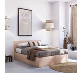 Cama con canapé abatible - 160x200 cm - color natural - elphege