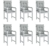 Cojines para silla respaldo bajo 6 ud tela gris claro melange v1086 100 x 50 x 4 cm / gris