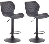 Set de 2 taburetes cork en simil cuero negro|negro