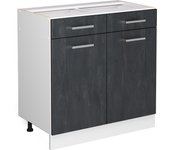 Vicco mueble bajo de cocina r-line, hormigón negro, 80 cm sin encimera