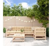 Juego de muebles de jardín 6 piezas | conjunto de comedor | conjunto de descanso madera maciza de pino cfw203408