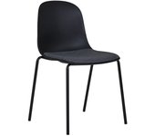 Juego de 2 sillas madalena, poliéster, negro, epikasa