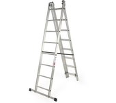 Kadax escalera transformable de 3 tramos, escalera corredera de aluminio, escalera doble para trabajo doméstico y profesional (8 peldaños)