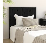Cabecero de cama，panel de cabecera，decoración de pared madera maciza de pino negro 95,5x4x100 cm cfw41702