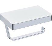 Bernstein - portarrollos de papel higiénico de acero inoxidable con repisa de cristal - blanco - g501
