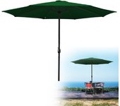 Sombrilla recta ø350cm terraza verde con protección uv, impermeable y diseño elegante