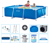 Paquete de piscina - intex - rectángulo - 220x150x60 cm + accesorios a32
