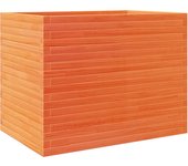 Jardinera madera maciza de pino marrón cera 90x60x68,5 cm