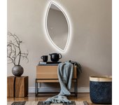 Espejo irregulares de bano con iluminación luz led (54x114cm) espejo de pared blanco frío interruptor táctil