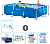 Paquete de piscina - intex - rectángulo - 300x200x75 cm + accesorios a158