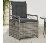 Vidaxl sillones reclinables de jardín 2 uds ratán sintético gris