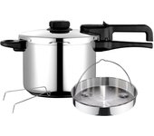 Olla a presión 6 litros, inducción, express super rápida, acero inoxidable 18/10, todas cocinas, fagor, plata, dual xpress 6