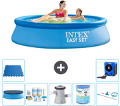 Paquete de piscina - intex - alrededor - 244x244x61 cm + accesorios a443
