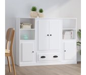 Aparador altos 3 piezas | aparador de comedor | armario de cocina madera contrachapada blanco cfw36239