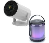 Klack mini proyector portátil 4k y altavoz tg-376 con android integrado, wifi 6, bluetooth 5, pantalla de 130 pulgadas, ¡auténtico cine en casa!