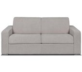 Sofá cama de 3 plazas de apertura rápida de tela rizada gris claro - cama de 140 cm - colchón de 18 cm - calito