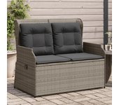 Maison exclusive - sillón reclinable de jardín con cojines ratán sintético gris