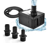 Bomba de agua sumergible 30 w, 1450 l/h, con elevación de 2,50 m, 3 boquillas, ultra silenciosa, para acuario, estanque, fuente